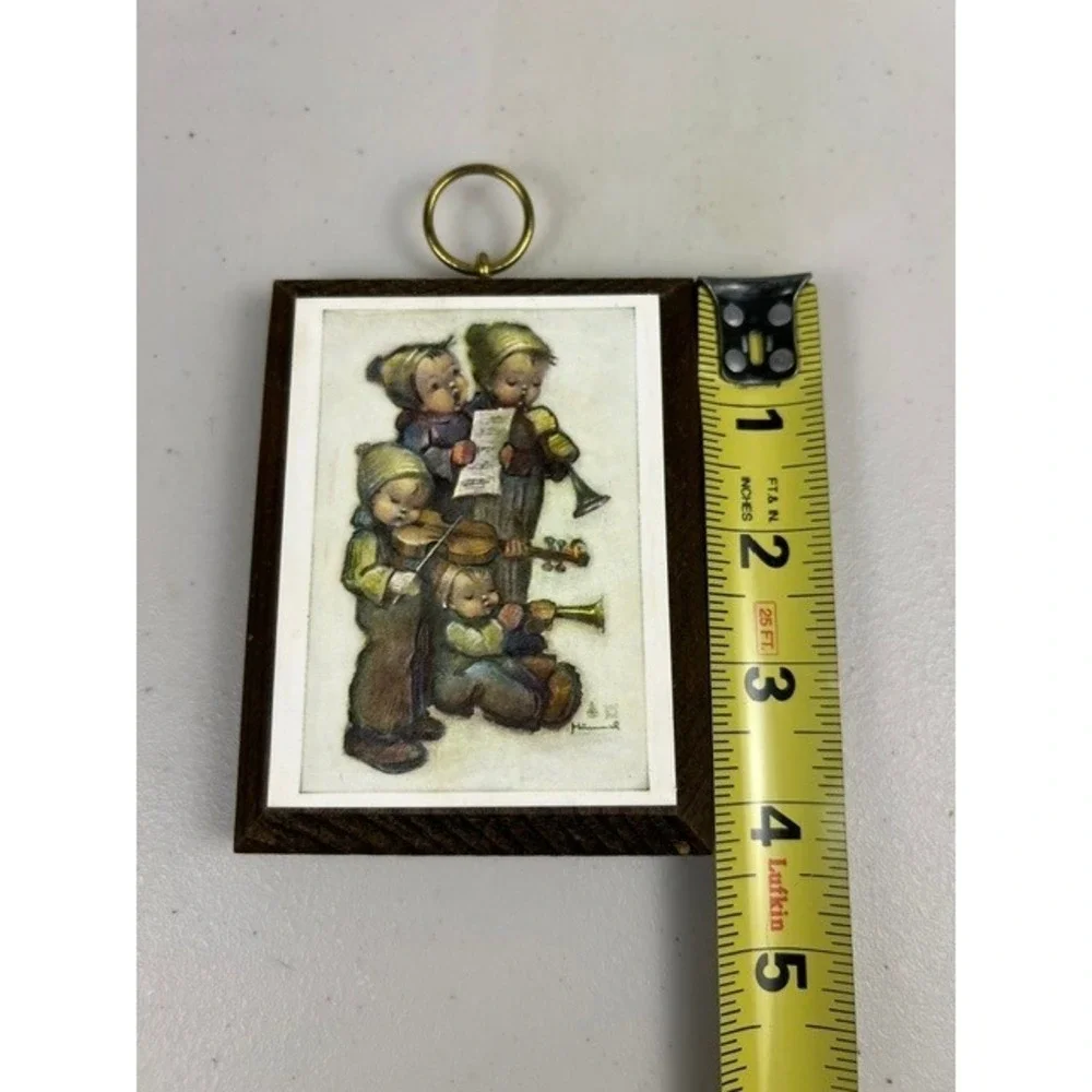 Vintage Hummel Art Products Wood Plaque Children Musicians Wall Hanging 3x4